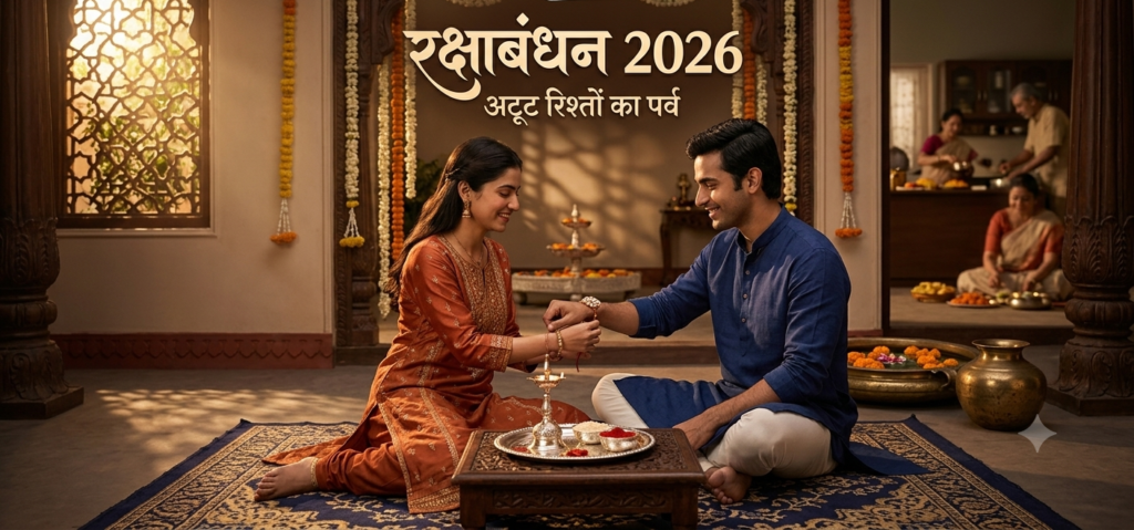 Siblings celebrating Raksha Bandhan 2026 through a video call from different locations