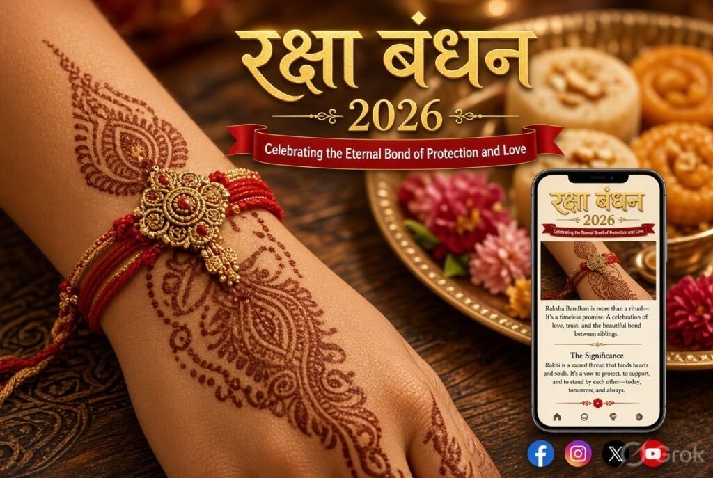Sister applying tilak to brother during Raksha Bandhan 2026 ceremony