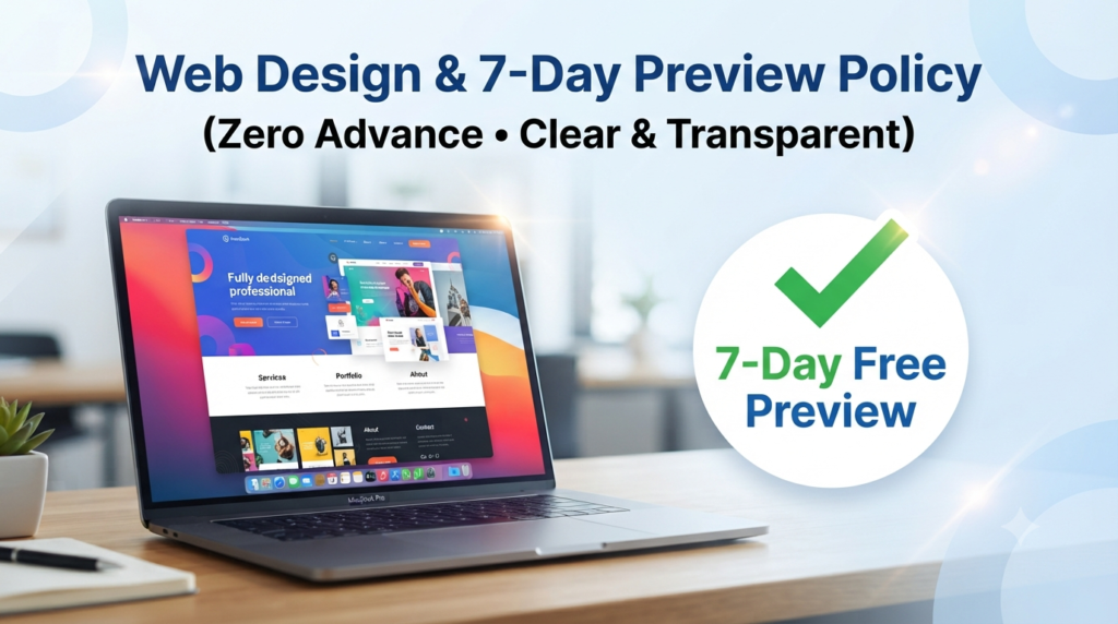 Web Design Refund and Cancellation Policy with 7-Day Free Preview